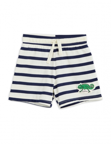 MINI RODINI Shorts Chamäleon - blau weiss
